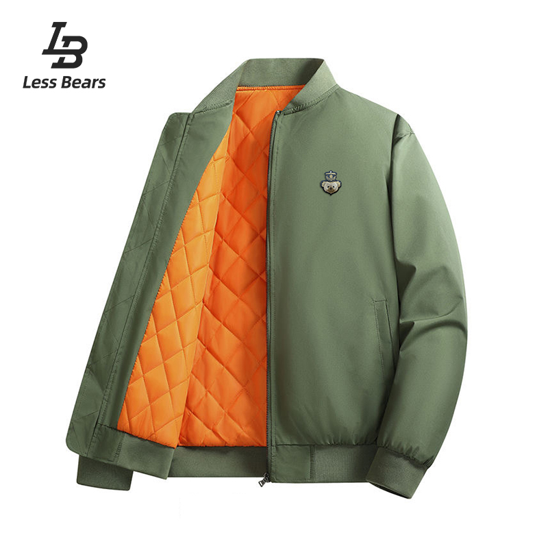 LESS BEARS羽绒棉服男士冬季新款加绒加厚保暖棉衣夹克外套