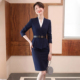 西装 西服气质女神范藏青色长袖 套裙工作服 女2026春秋时尚 职业套装