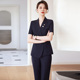 气质时尚 2026新款 商务通勤工作服夏季 短袖 藏青西装 正装 女职业套装