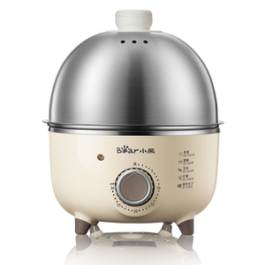 小熊煮蛋器蒸蛋器单层不锈钢家用自动断电迷你蒸蛋羹定时早餐神器