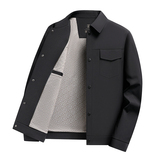 翻领夹克男牛奶丝面料行政商务春秋装外套男按扣扭扣工装8831P80，男装夹克，星座1010A-1
