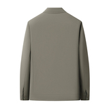 翻领夹克男牛奶丝面料行政商务春秋装外套男按扣扭扣工装8831P80，男装夹克，星座1010A-1