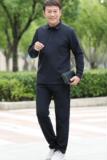中老年休闲灯芯绒长袖POLO衫长裤子春秋长袖翻领T恤套装男5607P98，男装休闲套装，星座1010A-1