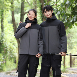 冲锋衣定制印花LOGO工作服轻量化户外防寒工作服棉衣8828P75图片