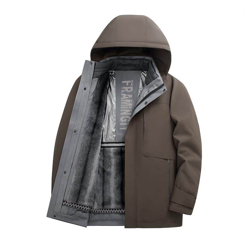 10万库存鹅绒脱卸加绒内胆羽绒服爸爸装派克服中长款3037P258,男装羽绒服,星座1010A-1