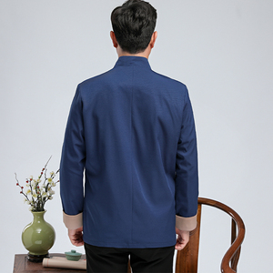风唐装夹克男中青年龙刺绣盘扣春秋休闲汉服外套3301P75图片