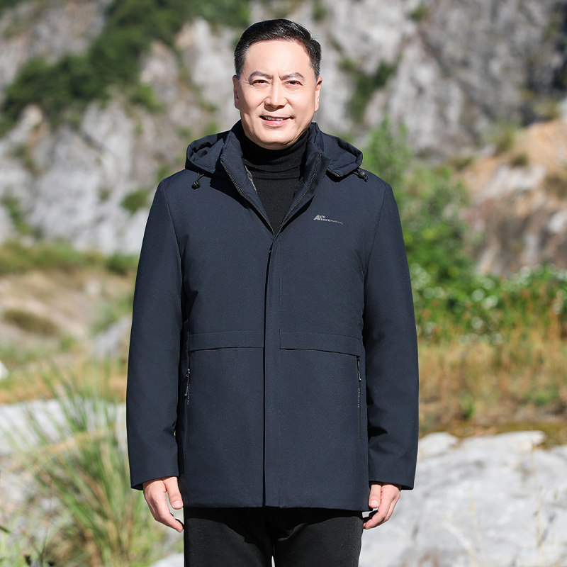 中老年中长款棉衣男爸爸装黄加绒加厚商务休闲爸爸装M2070P75,男装棉衣,星座1010A-1