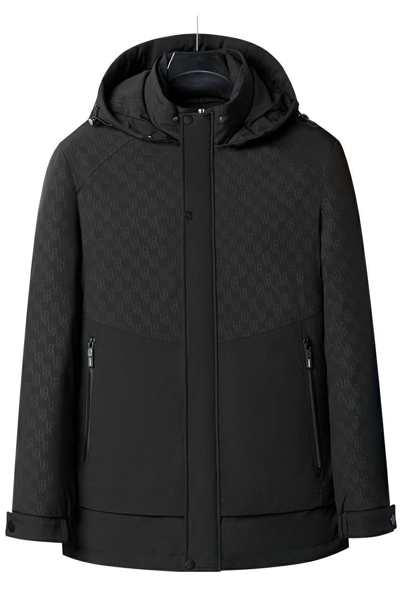中长款羽绒服男爸爸装连帽可卸中老年印花拼接羽绒上衣2266P210,男装羽绒服,星座1010A-1