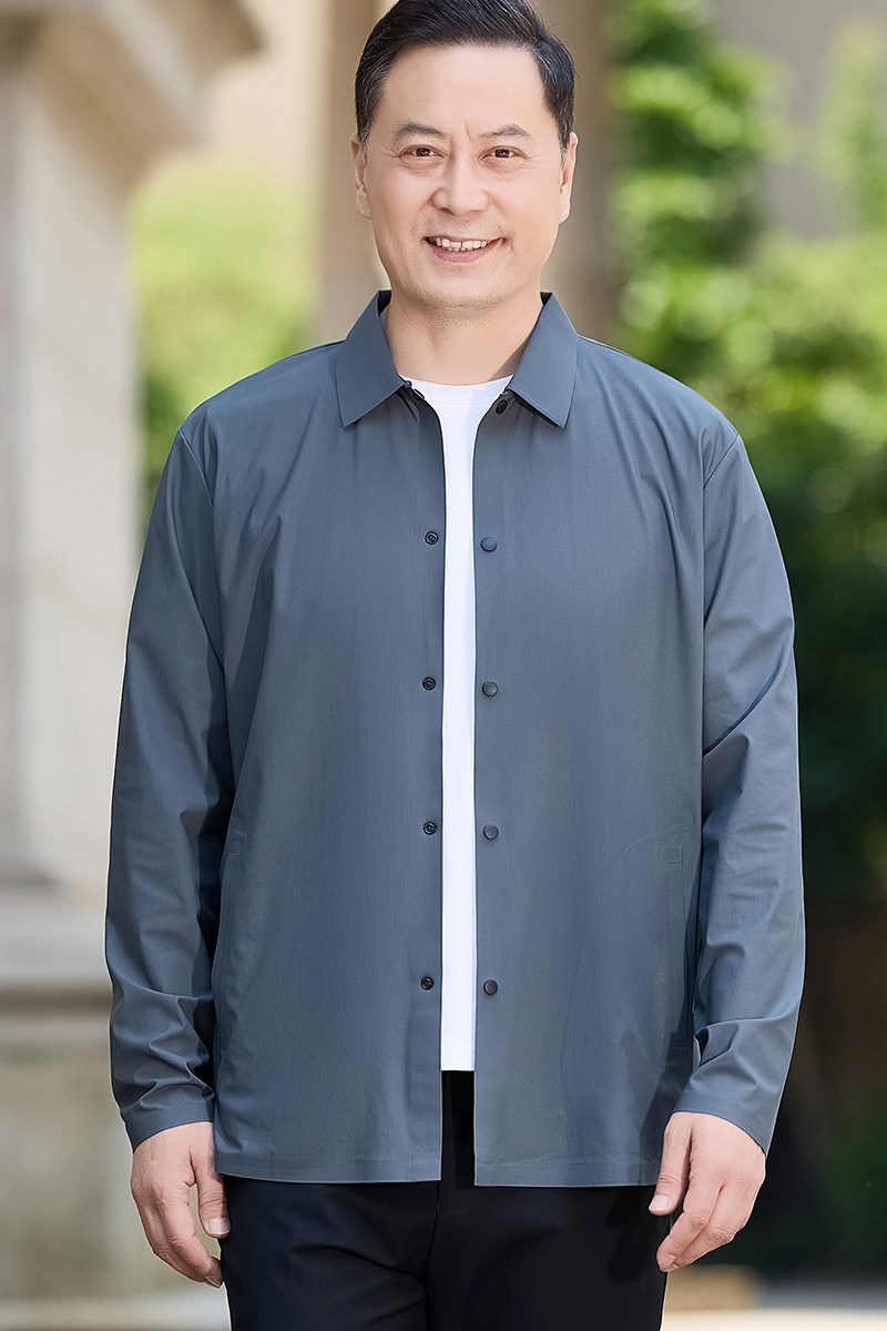 中老年男士防晒夹克爸爸装夏季休闲宽松外套爷爷皮肤衣服5801P90,男装衬衫,星座1010A-1