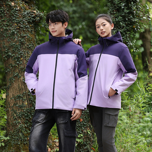 冲锋衣定制印花LOGO工作服轻量化户外防寒工作服棉衣8828P75图片