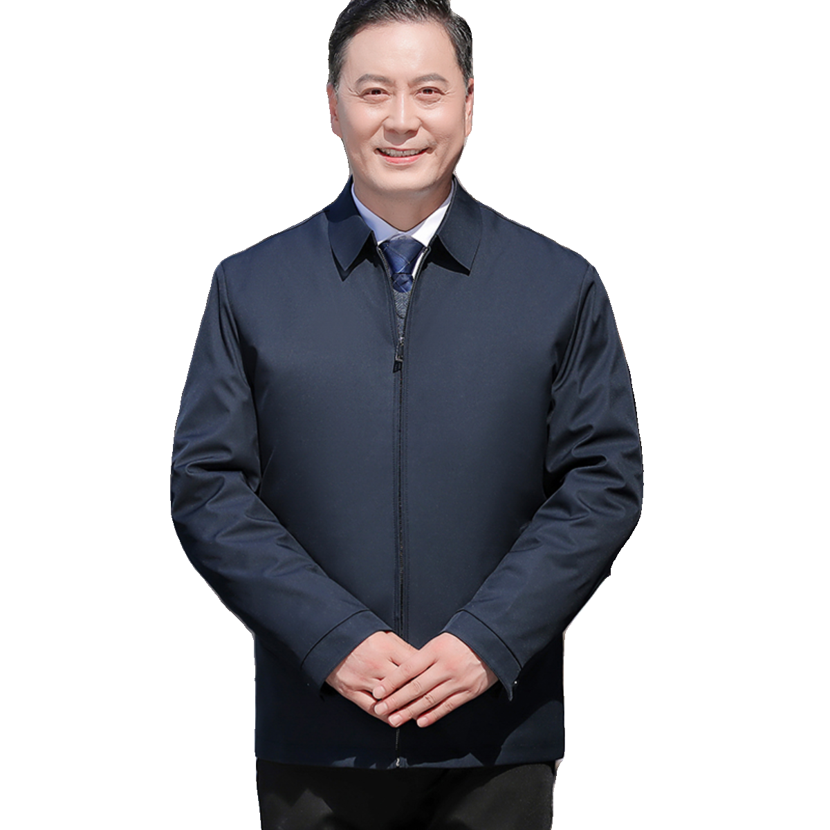 【鹅绒】可拆卸内胆羽绒服干部翻领中年冬装夹克外套男23296P160,男装羽绒服,星座1010A-1