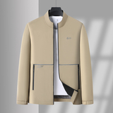 新款男士商务休闲夹克男爸爸装中老年春秋季立领外套上衣B09P50，男装夹克，星座1010A-1