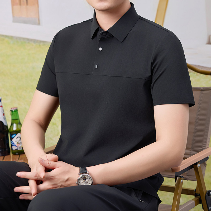 爸爸夏季防晒套装运动男装中老年休闲短袖POLO衫冰丝T恤5959P110,男装休闲套装,星座1010A-1