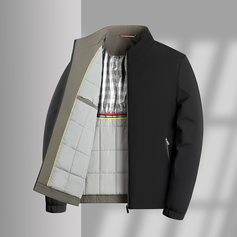 立领棉衣男秋冬季加厚商务夹克外套防寒棉服含羊毛填充25886P75,男装棉衣,星座1010A-1