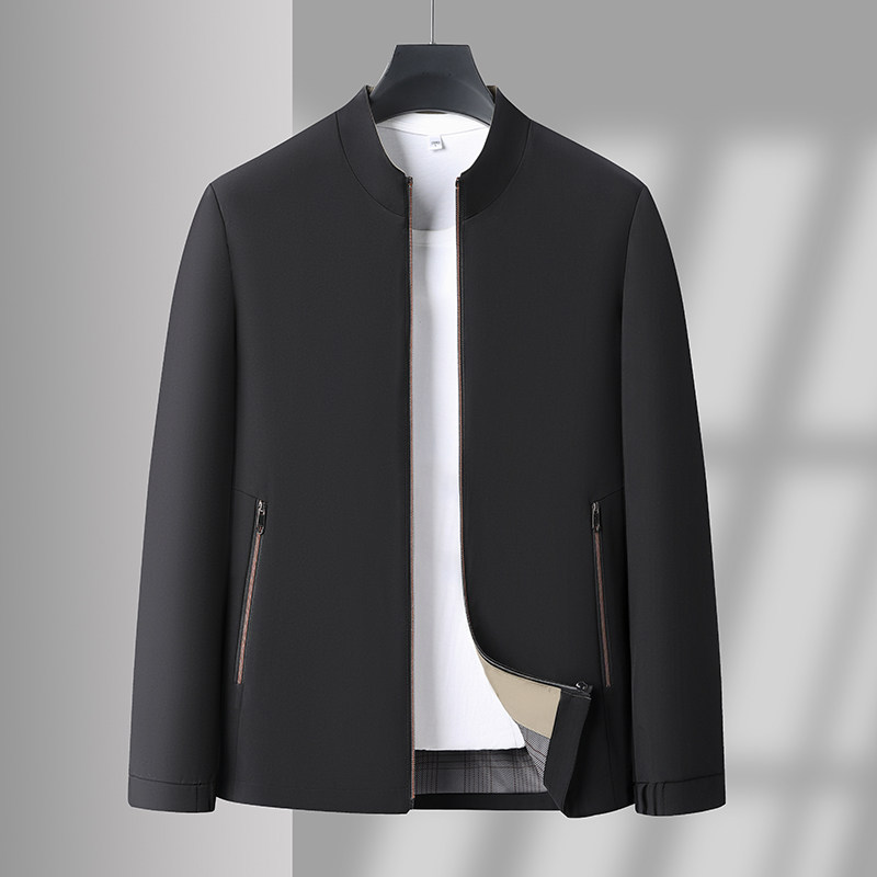 秋季中年男士立领夹克衫休闲中老年人春秋薄款爸爸装外套B06P45，男装夹克，星座1010A-1