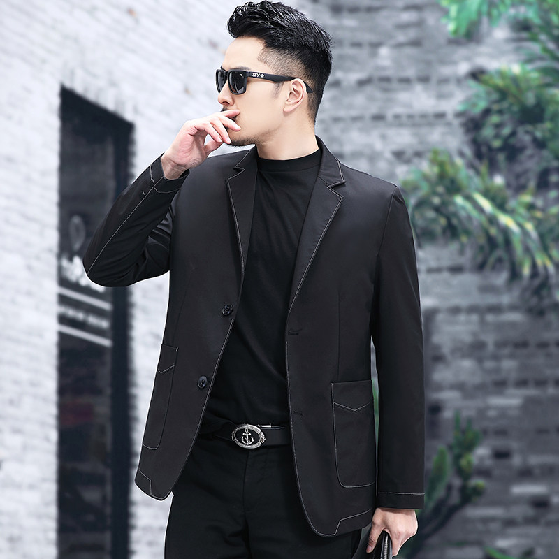 男装休闲西装男士中青年春秋修身小西服便西商务外套薄21067P105，男装西服，星座1010A-1