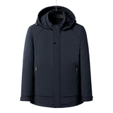 中老年羽绒服男爸爸冬装连帽可卸印花拼接中长款羽绒上衣2266P210，男装羽绒服，星座1010A-1