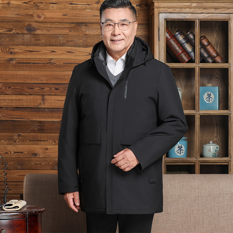 【内胆可脱卸&库存足】鹅绒服男中年爸爸冬装羽绒服外套23035P248,男装羽绒服,星座1010A-1