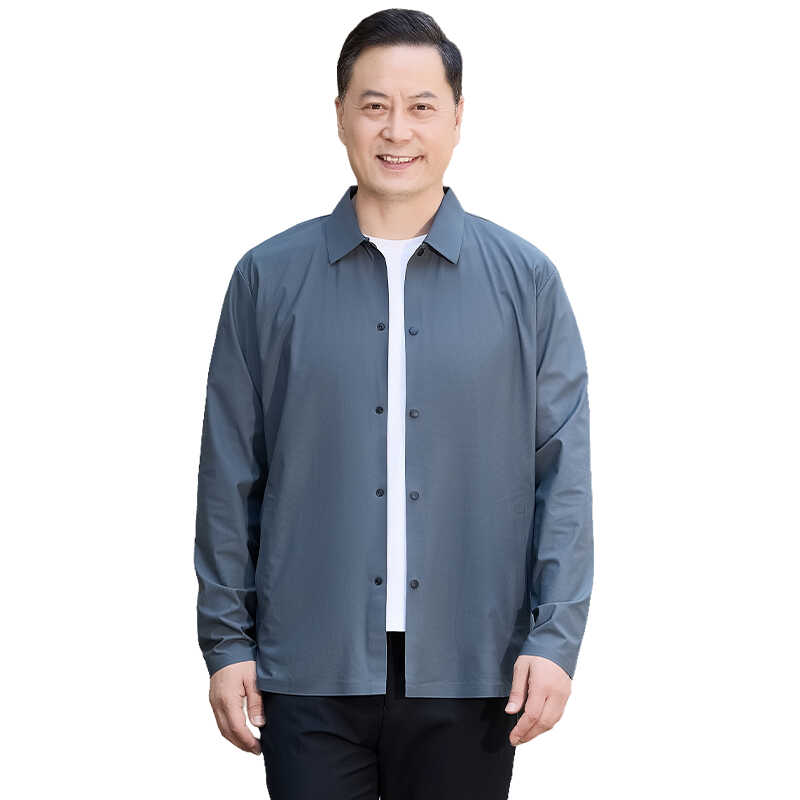 中老年男士防晒夹克爸爸装夏季休闲宽松外套爷爷皮肤衣服5801P90,男装衬衫,星座1010A-1