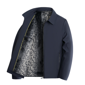 夹克男士加绒加厚秋冬爸爸装冬装外套棉衣中老年衣服6523-1P75
