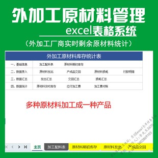 外协加工材料管理系统excel表格客户厂商交回产成品自动扣减库存