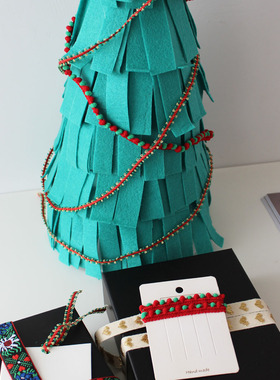 cottontime All About Christmas 圣诞撞色绳子装饰花边 包装材料