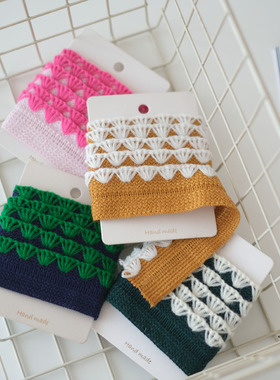 cottontime 贝壳边辅料花边 爆款彩色刺绣包边带3cm多色涤棉混织