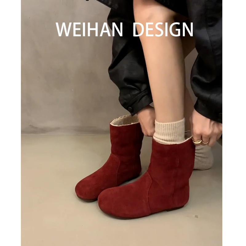 平底复古马丁靴软底一脚蹬勃肯靴