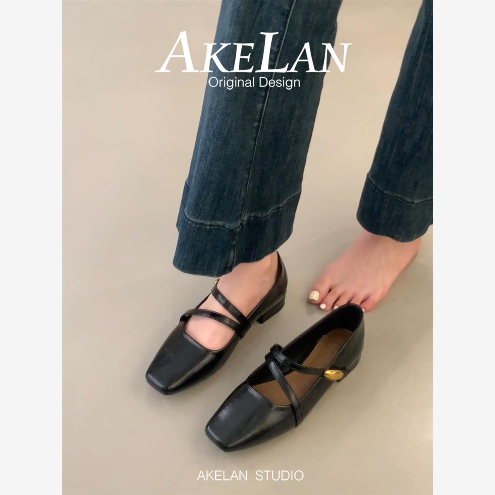 羊皮版~法式覆古方头粗跟