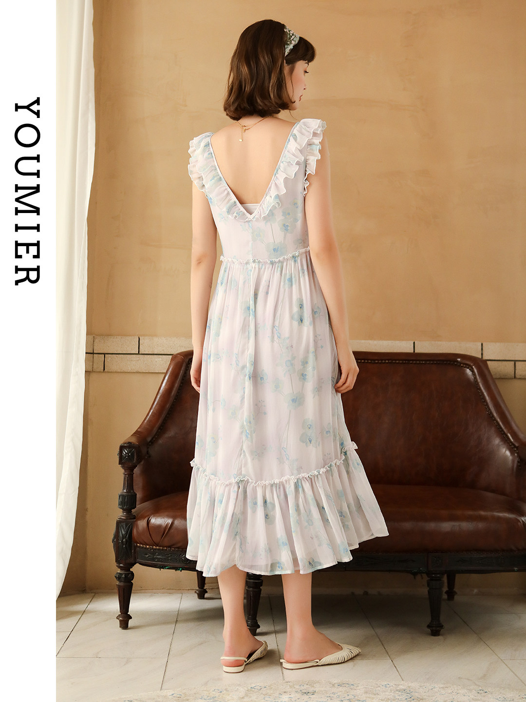 YOUMIL MATERNITY DRESS SUMMER FAIRY SUPER FAIRY MATERNITY DRESS SUMMER SKIRT CHIFFON FRENCH FLORAL SKIRT LONG