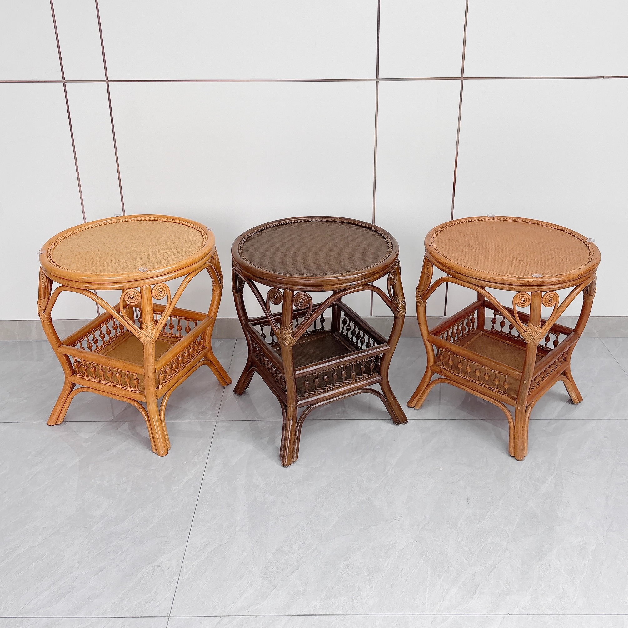 植物藤艺茶几家用小圆茶几小桌子休闲小圆桌藤桌子家用茶几小角几