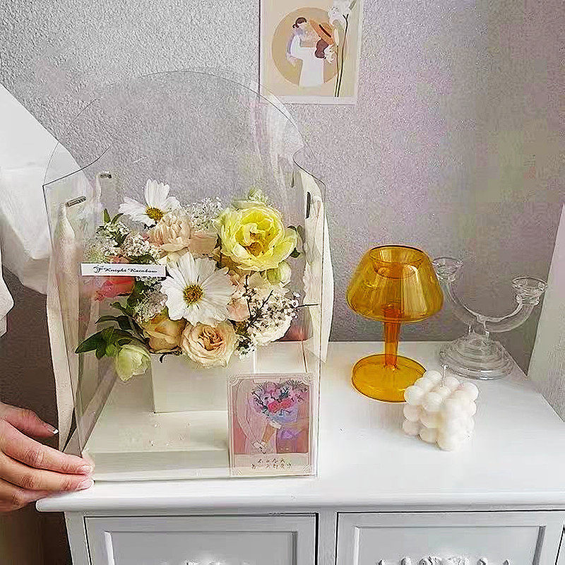 女神节花盒礼品盒教师节鲜花礼盒透明蛋糕手提方盒包装盒烘焙创意
