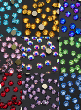 SS16平底圆形水钻金底4.0mm8大8小16切面特级精品爆闪美甲指甲钻