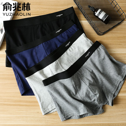 2条纯棉 俞兆林全棉男士内裤2025新款中腰平角裤