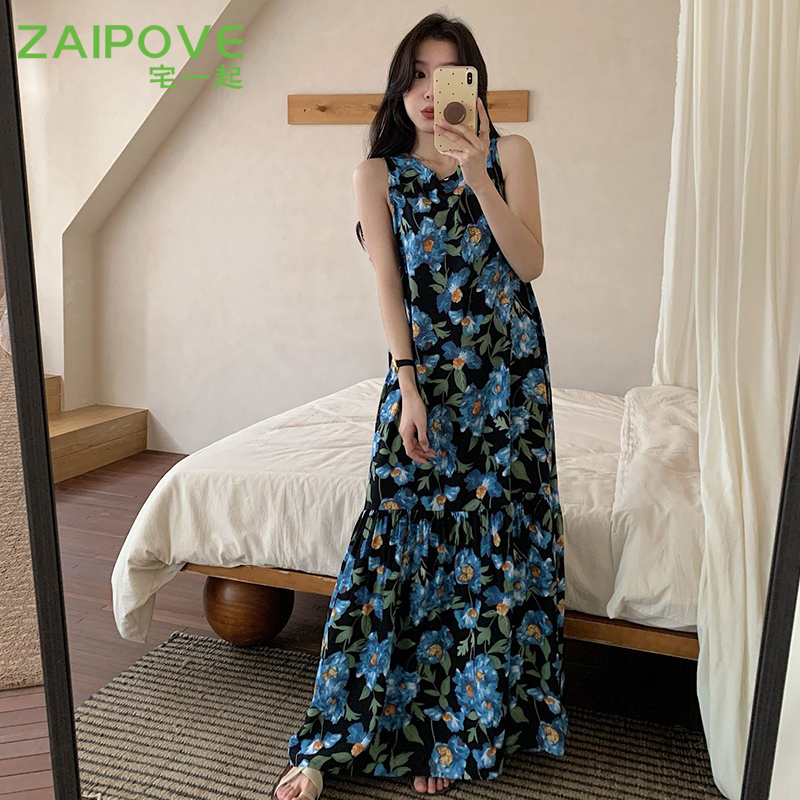 人造棉睡衣连衣裙大码可外穿长裙