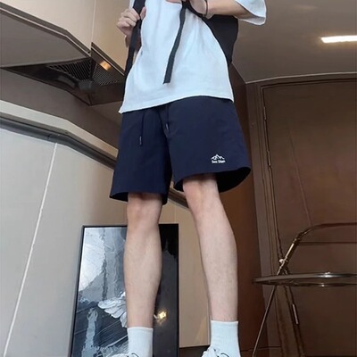 藏青色尼龙短裤男款夏季外穿美式