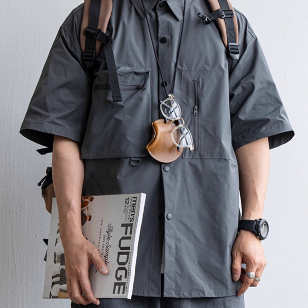 山系户外防水速干短袖衬衫男夏季