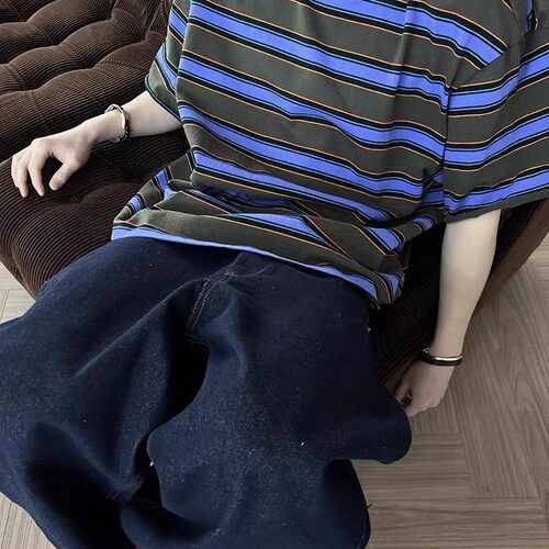 cleanfit高级感条纹短袖男夏季潮