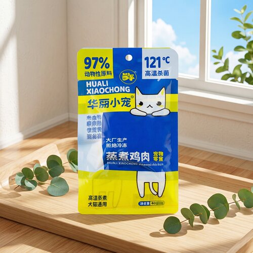 漂亮小宠蒸煮鸡胸肉猫零食
