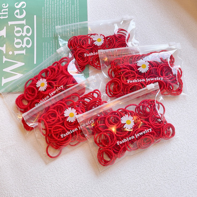 新年红色皮筋儿童发圈