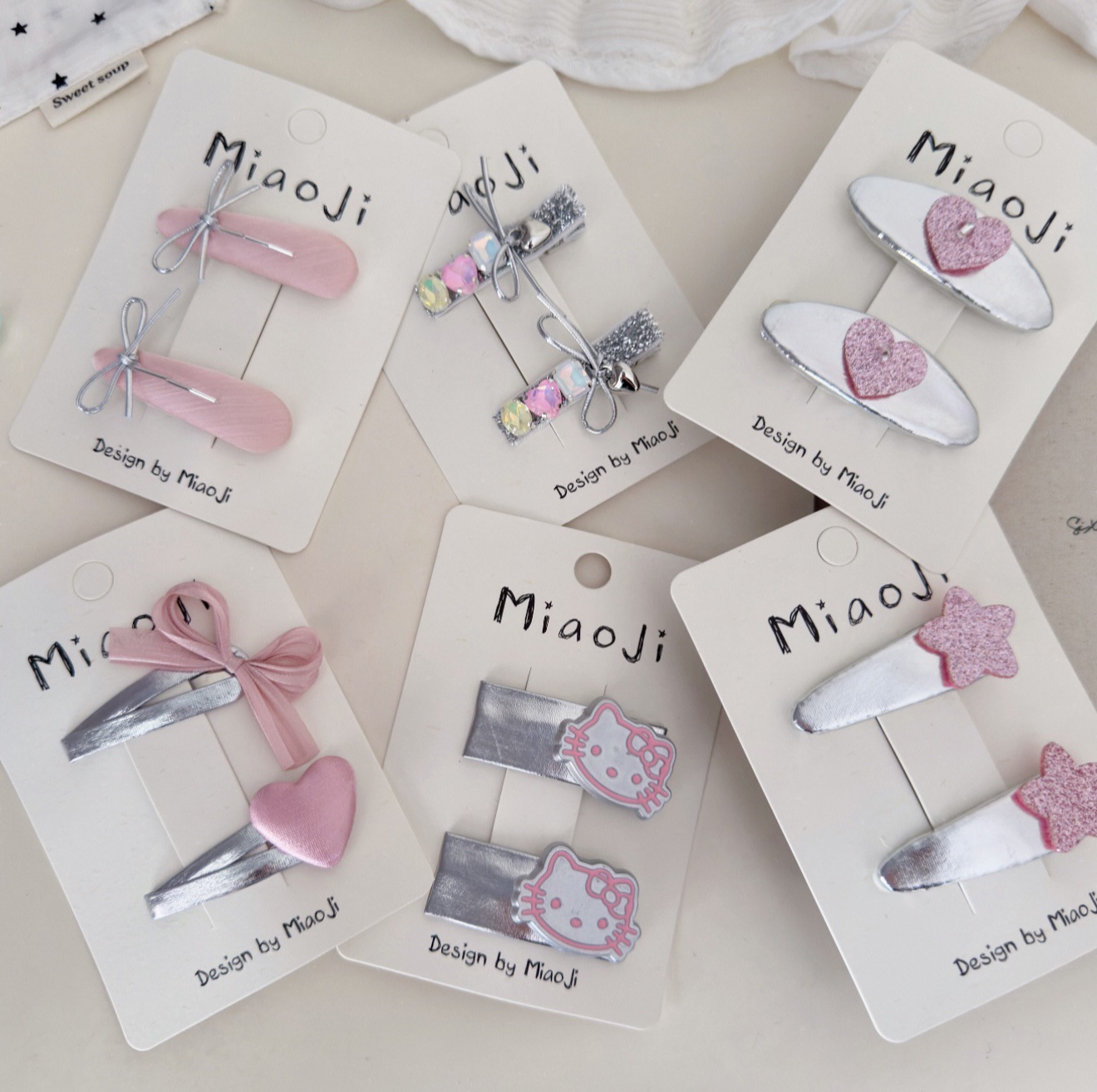 爱心蝴蝶结儿童发夹对装发卡