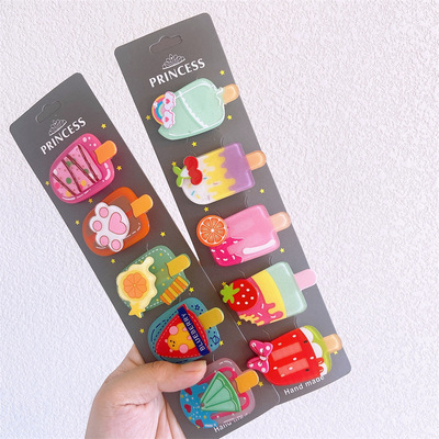 ins款大号彩绘亚克力发卡