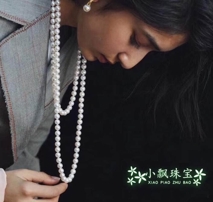一款两用毛衣链 白色优质珍珠长款项链多层毛衣链