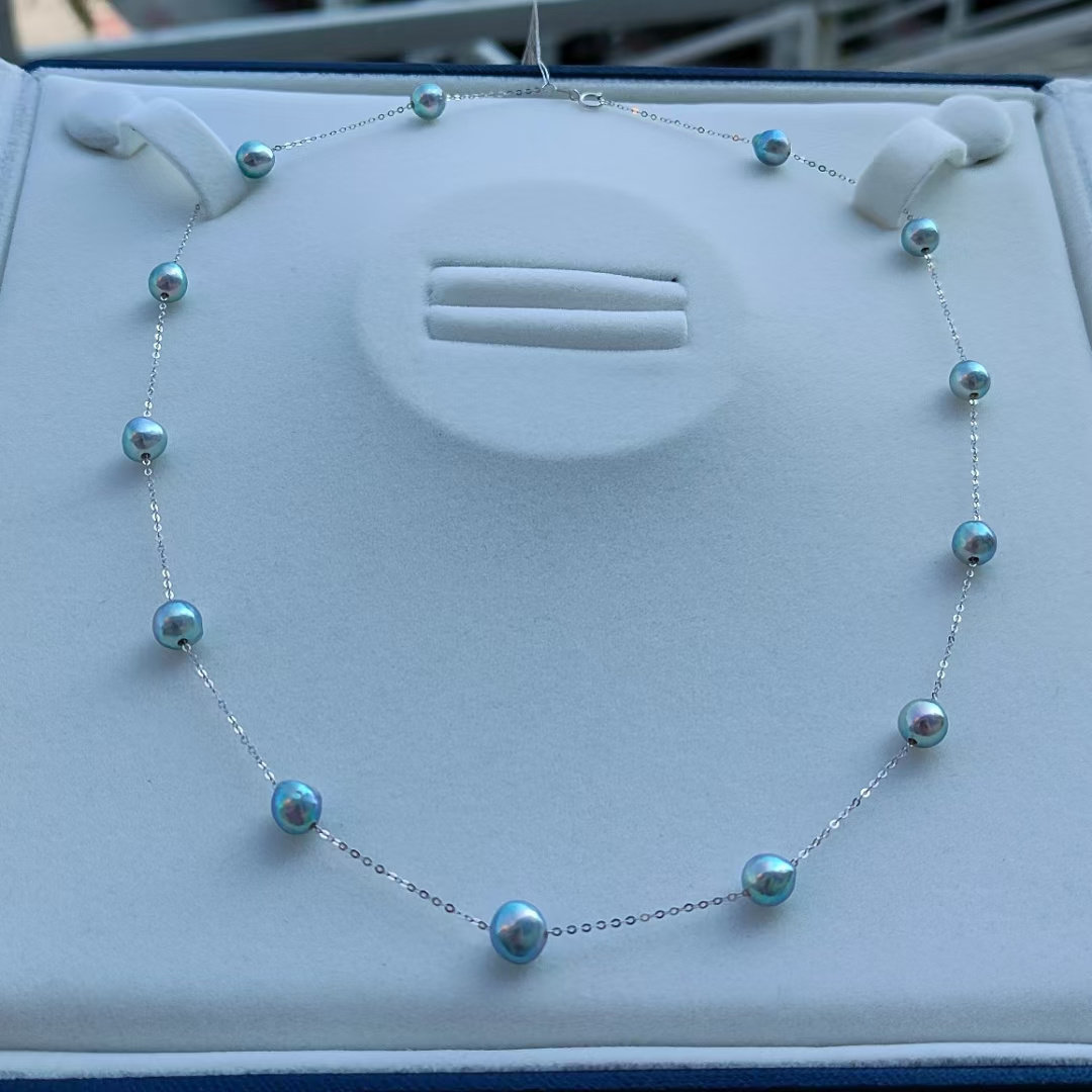 深海蓝真多麻满天星项链18k白金链7-7.5mm ​,珠宝/钻石/翡翠,颈饰,淘宝优惠券,粉丝福利购,淘宝优惠卷