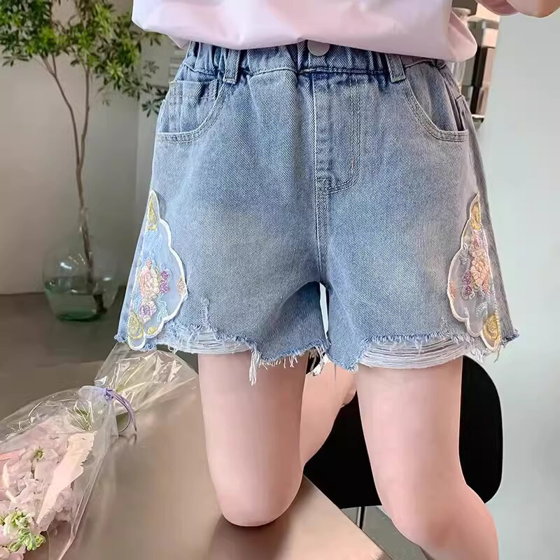 2025儿童短裤女童夏季新款牛仔裤韩范童装女孩洋气时髦裤子五分裤