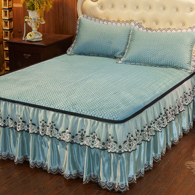 清仓 凉席床裙式床罩单件三件套1..8米床套冰丝防滑带蕾丝花边款m|msdalam kategori seperai dan bantal, katil skirt - dari Buy2taobao.com untuk memberikan perkhidmatan ejen Taobao profesional membeli