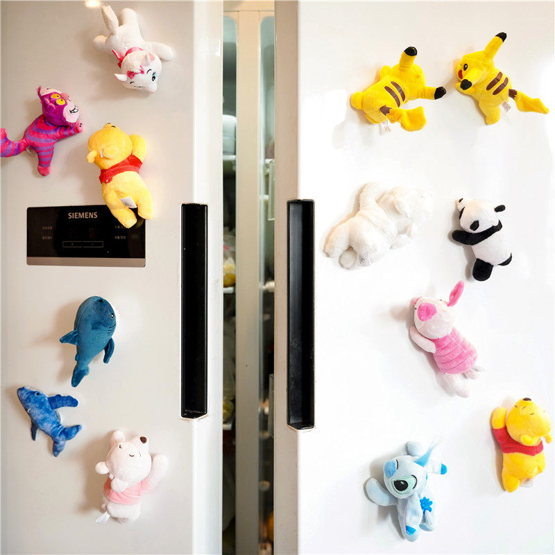 CARTOON CUTE PLUSH FRIDGE MAGNET PERSONALITY WINNIE THE POOH MAGNETIC STICKER CREATIVE CARTOON DOLL DECORATION FOUR-LEGGED MAGNET STICKER