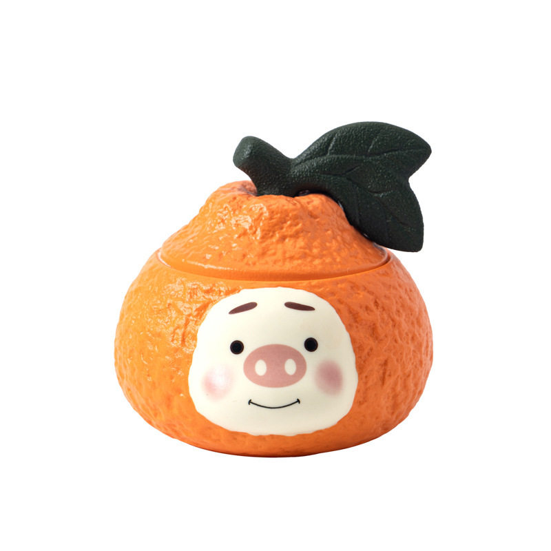 蜡笔小猪大吉大利茶叶罐陶瓷小号密封罐普洱红绿茶糖果罐logo雕刻