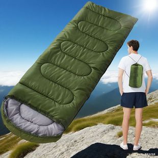 户外露营睡袋四季通用成人可拼接双人轻量化绿色值班防寒毯子