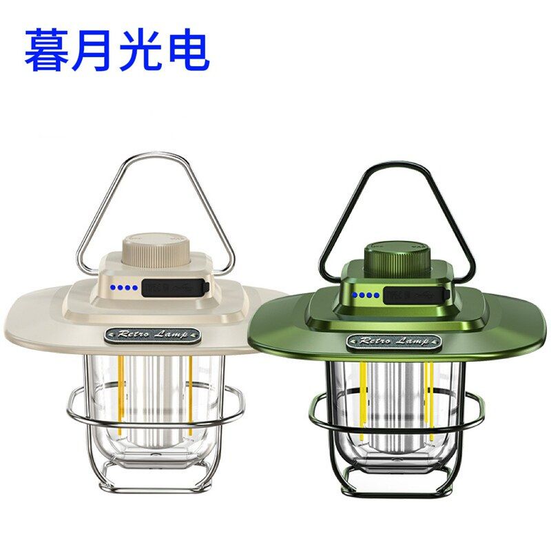 复古露营灯多档调光LED帐篷灯马灯智能充电手提暖光氛围灯长续航
